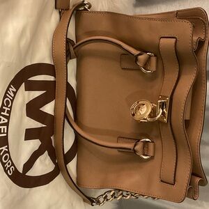 Michael Kors Brown Satchel with Gold Accents